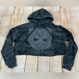 Dixxon Flannel Company Camo Crop Hoodie Sweatshirt Size XS